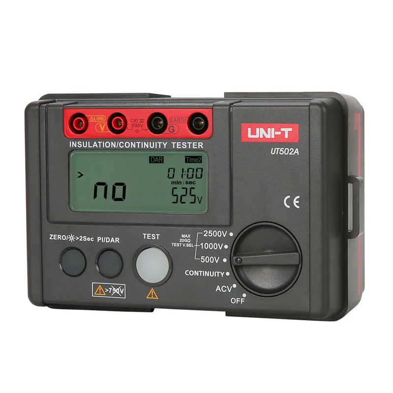

UNI-T UT502A Digital Resistance Meters Insulation Resistance Testers 2500V Short Circuit Current LCD Resistance Tester