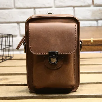 

Autumn New Arrival PU Leather Hasp Chest Bag Men Pockets Mini Crossbody Shoulder Bags Casual Phone Bag Travel Male Waist Packs