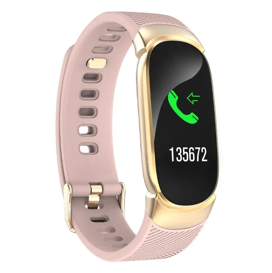 Новые спортивные водонепроницаемые Смарт-часы для женщин, умный браслет, Bluetooth, монитор сердечного ритма, фитнес-трекер, умные часы, Металлический Чехол - Цвет: Золотой