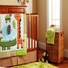 Комплект постельного белья из 10 предметов для маленьких мальчиков, детское одеяло с изображением животных, бамперная простыня, юбка для детской кроватки, детские товары для девочек, постельные принадлежности для малышей, комплект для сна и кроватки