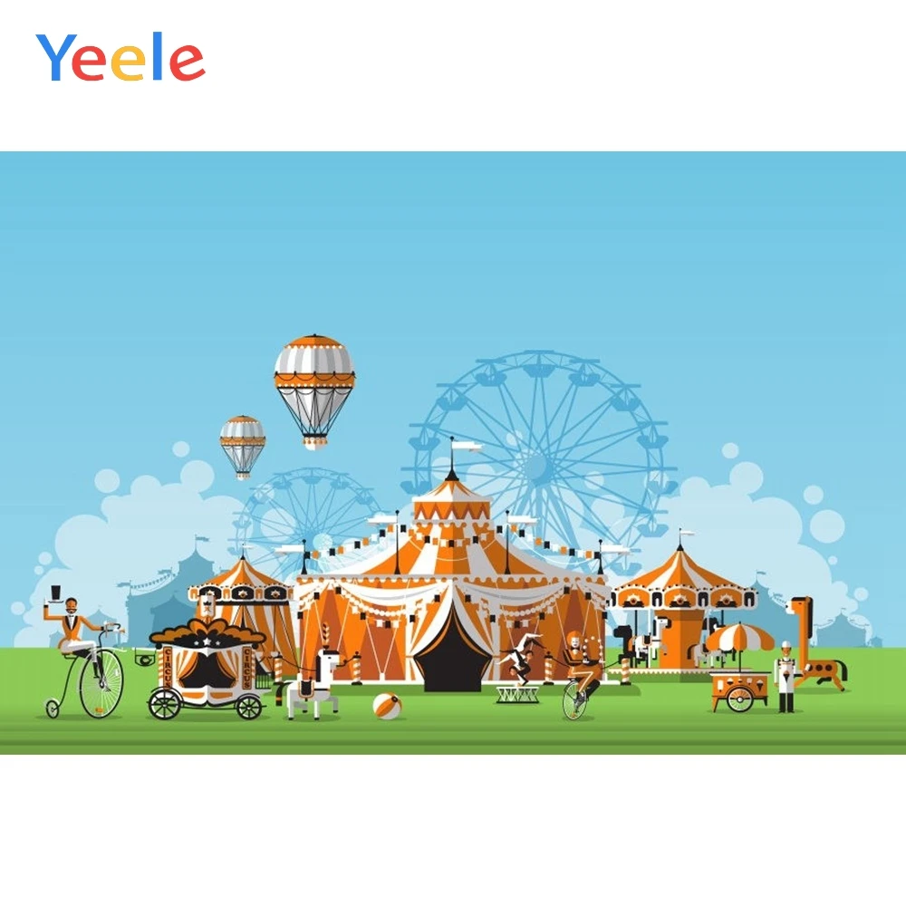 

Yeele Vinyl Cartoon Circus Ferris Wheel Children Birthday Party Photography Background Baby Photographic Backdrop Photo Studio