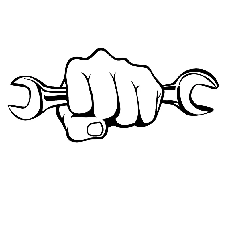 

Clenched Fist Full of Power Wrench Work Hard Work Relating To Car Stickers Motorhome Truck Window Car Cover Vinyl Decal 9 Colors
