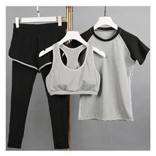 Спортивный костюм женский Фитнес Женщины yoga set спортивный костюм Плюс размер Спортивная набор леди упругие yoga брюки Спортивные Костюмы для Женщин леггинсы 6 цвет