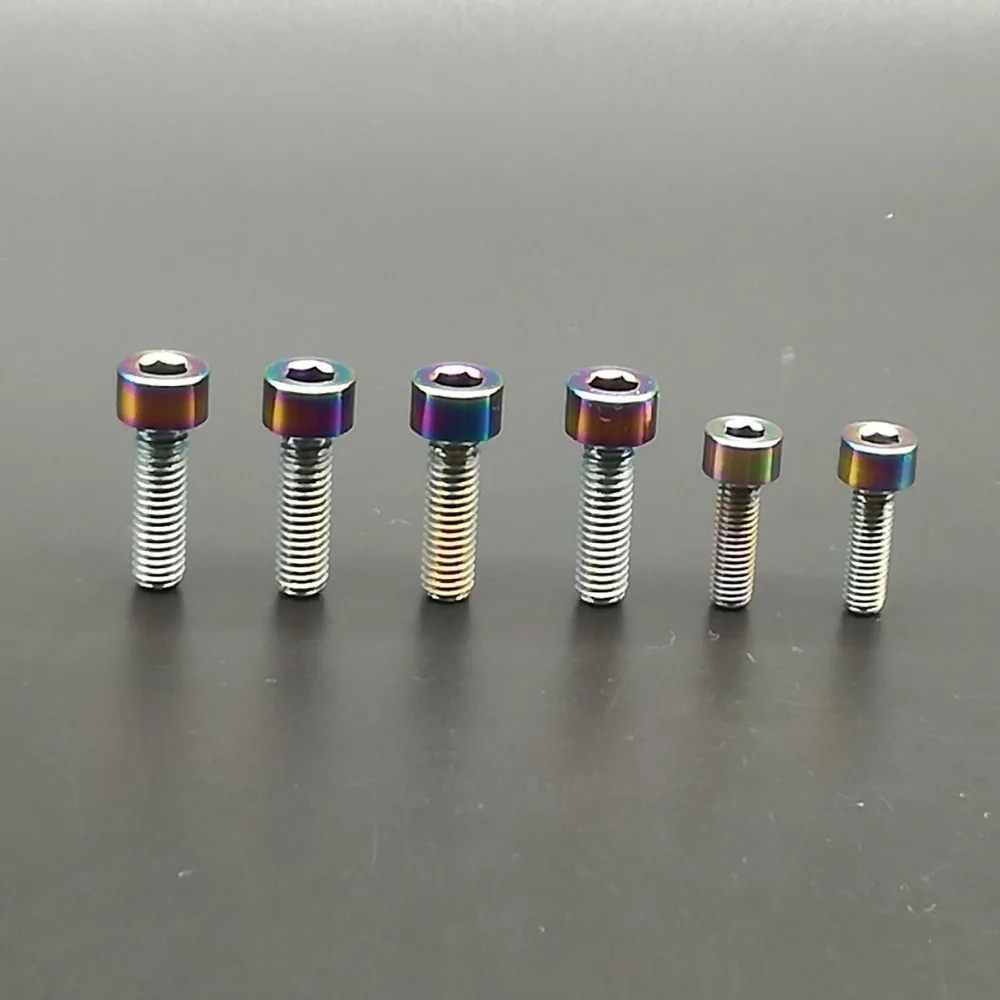 6Pcs Titanium Ti M5 M6 M8 Hex Nut Bolt 3 Colors
