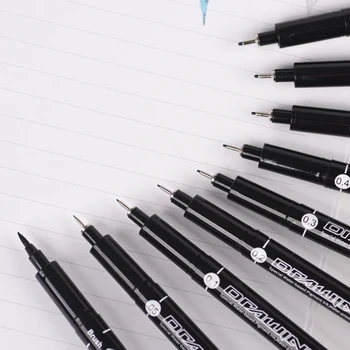 

Genvana 1 pc Pigma micron pen Stroke hook line hand drawn Needle Tip Graphic Pen dawing liner fineliner Sketching Art markers