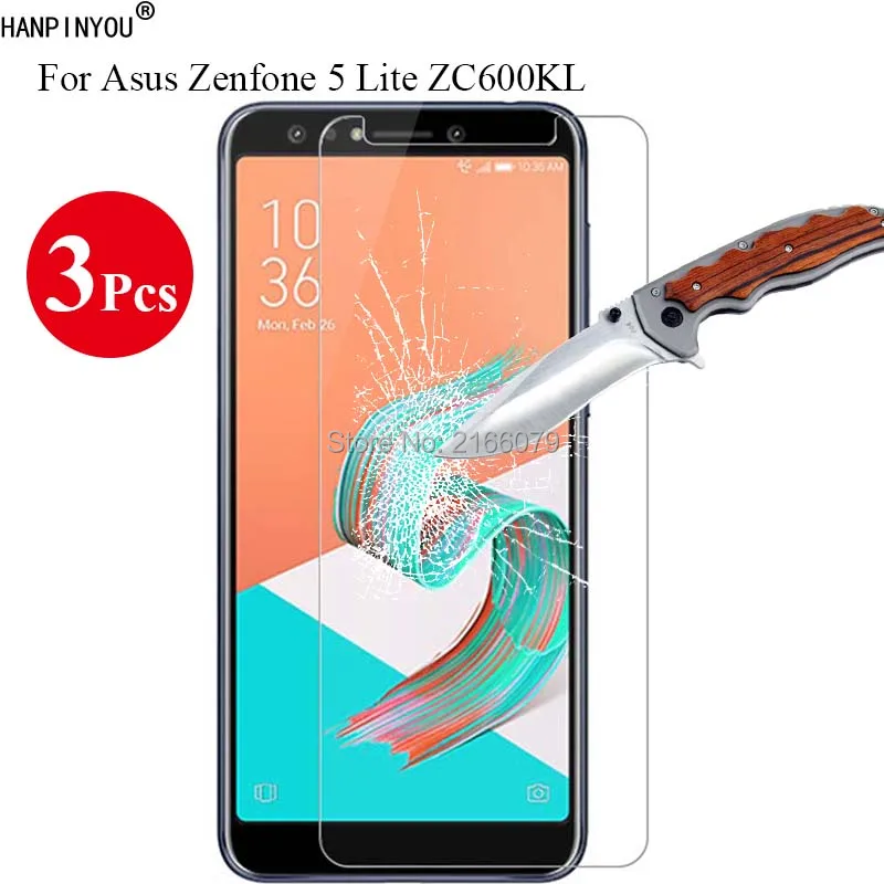 

3 Pcs/Lot New 9H 2.5D Tempered Glass Screen Protector For Asus Zenfone 5 Lite ZC600KL 6.0" Protective Film + Clean Tools