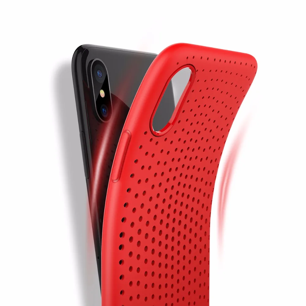 Дышащий чехол для iPhone X Мягкий ТПУ силиконовый охлаждающий защитный крышка