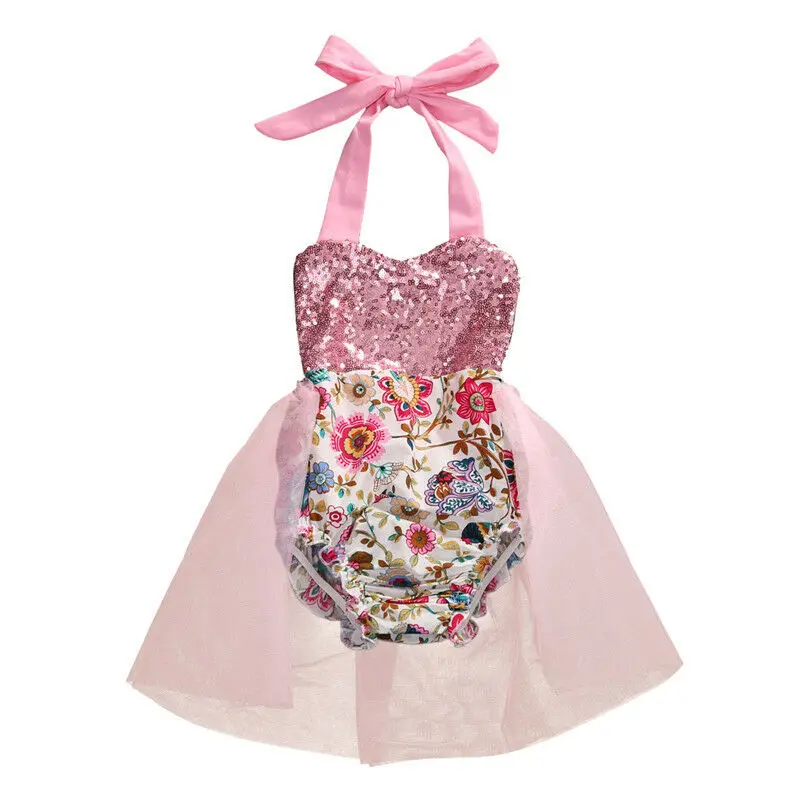 

Newborn Baby Girl Clothes Sequins Bodysuit Romper Backless Sunsuit Outfit wea New Newborn Baby Girl Clothes Sequins