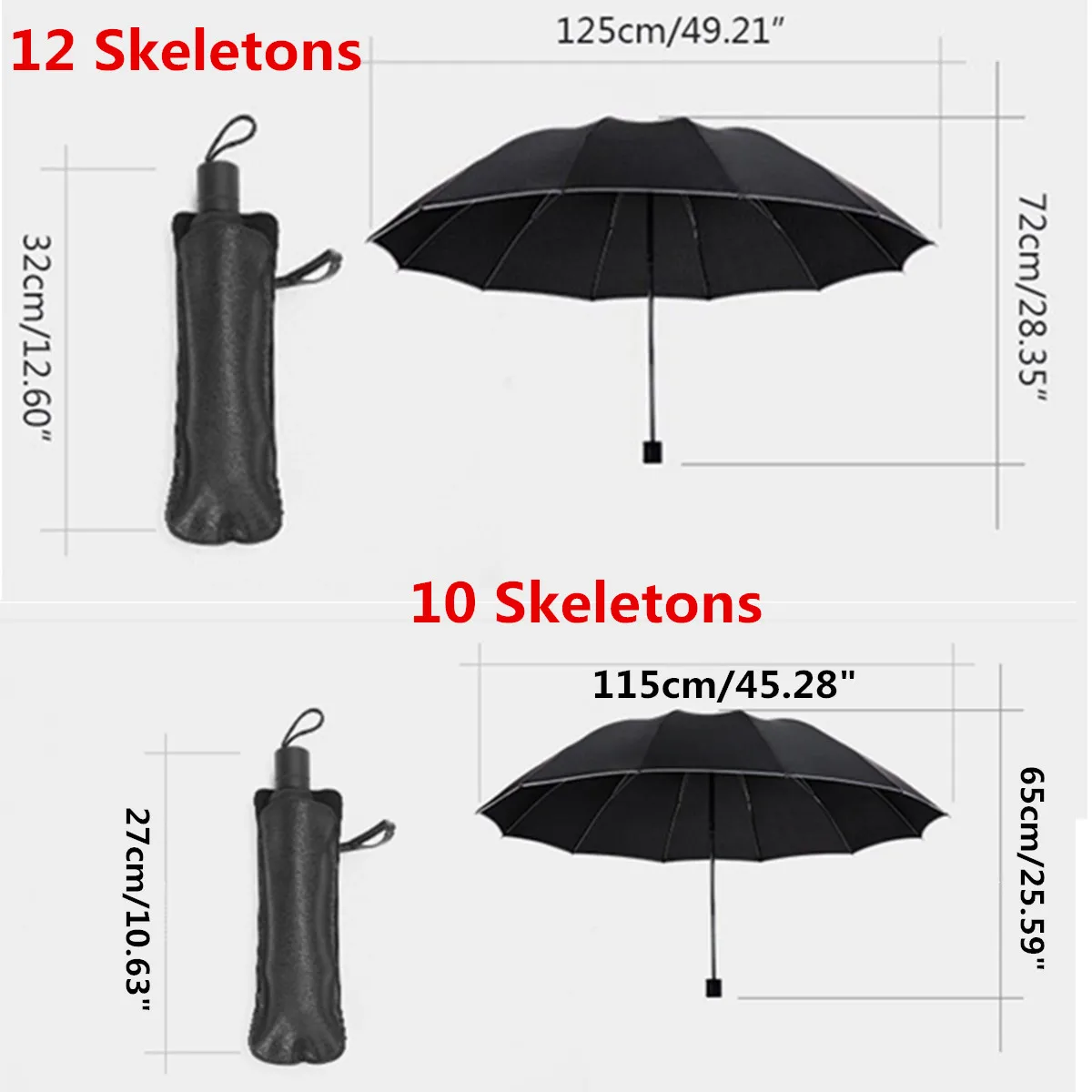 

3 Fold Umbrella Automatic Windproof Umbrellas Large Folding Umbrella Men Rain Gear Woman 10/12 Ribs Parasol Rainy Sunny Umbrella