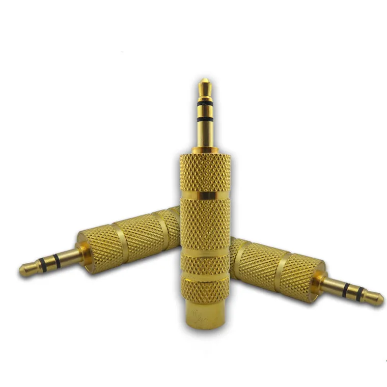 Gold plated 6.5 to 3.5 Audio adapter Headset connector Conversion head