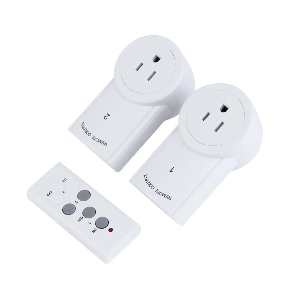 

2pcs Remote Control Sockets Wireless Switch US Plug AC Power Outlet Home US Plug
