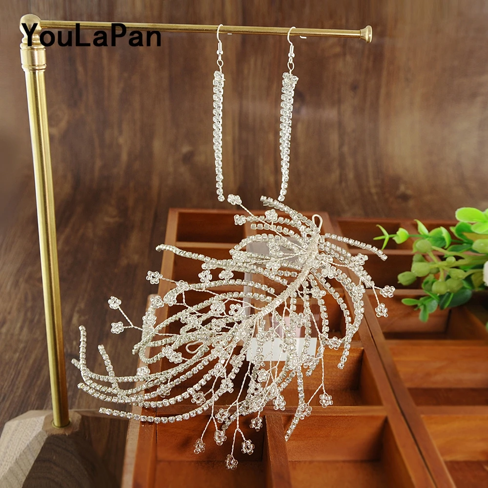 

YouLaPan HP188 Wedding Hair Accessories for bride Bridal Tiara Wedding Hairband Handmade Diamond Wedding Hair Jewelry
