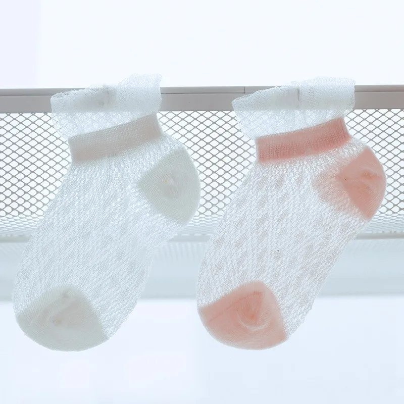 COOTELILI 2pairsLot Summer Baby Girls Socks Hollowed-Out Lace Toddler Socks Baby Girls Accessories 0-3y Baby Stuff For Newborns (4)
