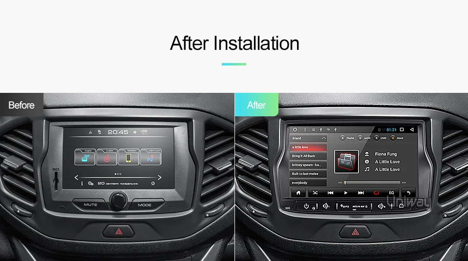 Discount uniway ALD8071 android 8.1  car dvd for Lada Vesta with one din car radio gps navigation Audio multimedia IPS touch screen 3