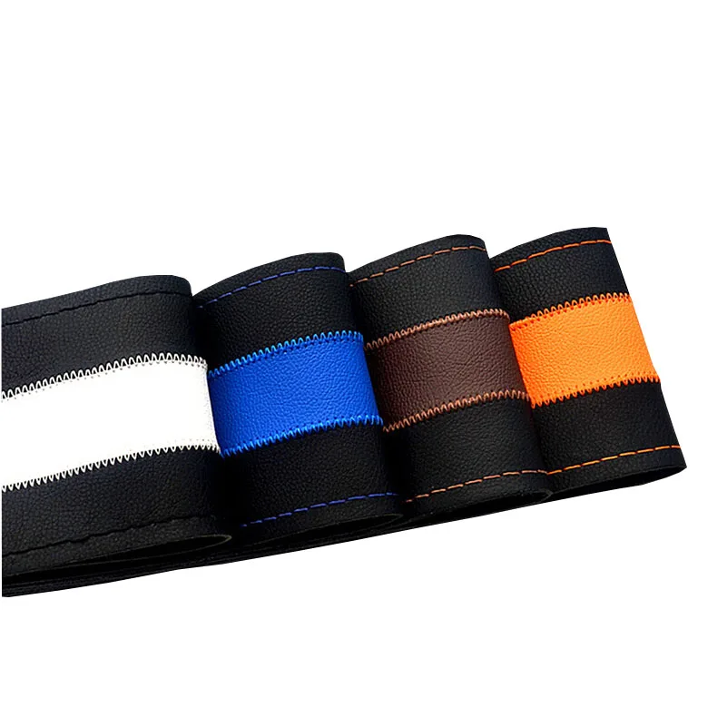 Leisure Brush Color Top Leather handlebar braid Steering- Wheel/DIY Very durable steering wheel cover skin