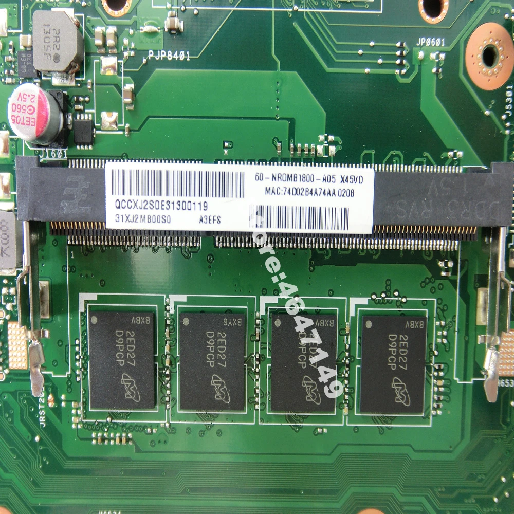  X45VD W/i3 CPU 4GB RAM GT610M 1GB Mainboard REV 3.0 For ASUS X45V X45VD X45C Laptop motherboard USB