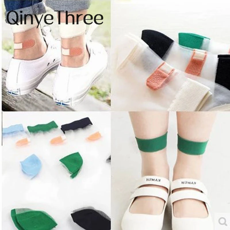 

1Pair New Hot sale Colorful Ultrathin Transparent Beautiful Crystal Lace Elastic Women Socks Band Aid Delicious foods pattern