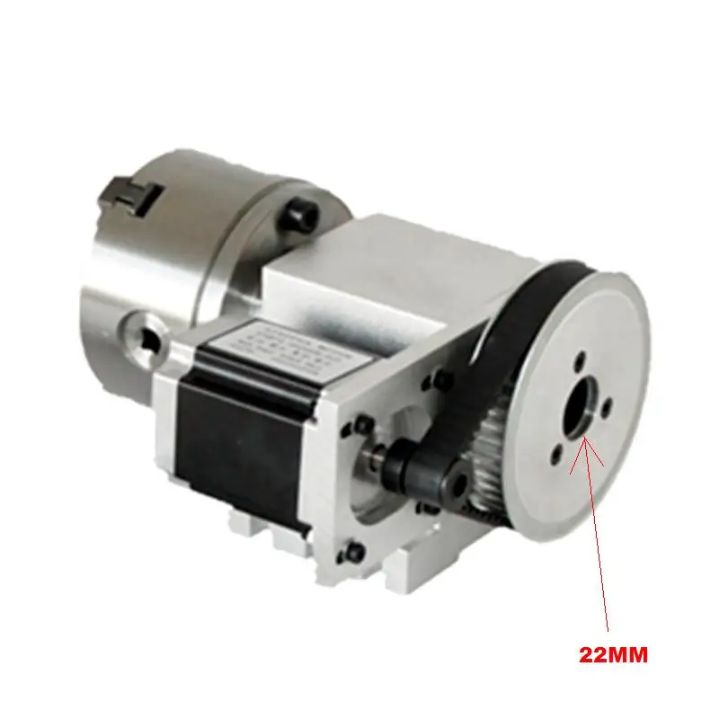 Center Height 65MM CNC Tailstock 3 Jaw 100MM Chuck CNC Rotary Axis A Axis 4th Axis TB6600 Stepper Motor Drive