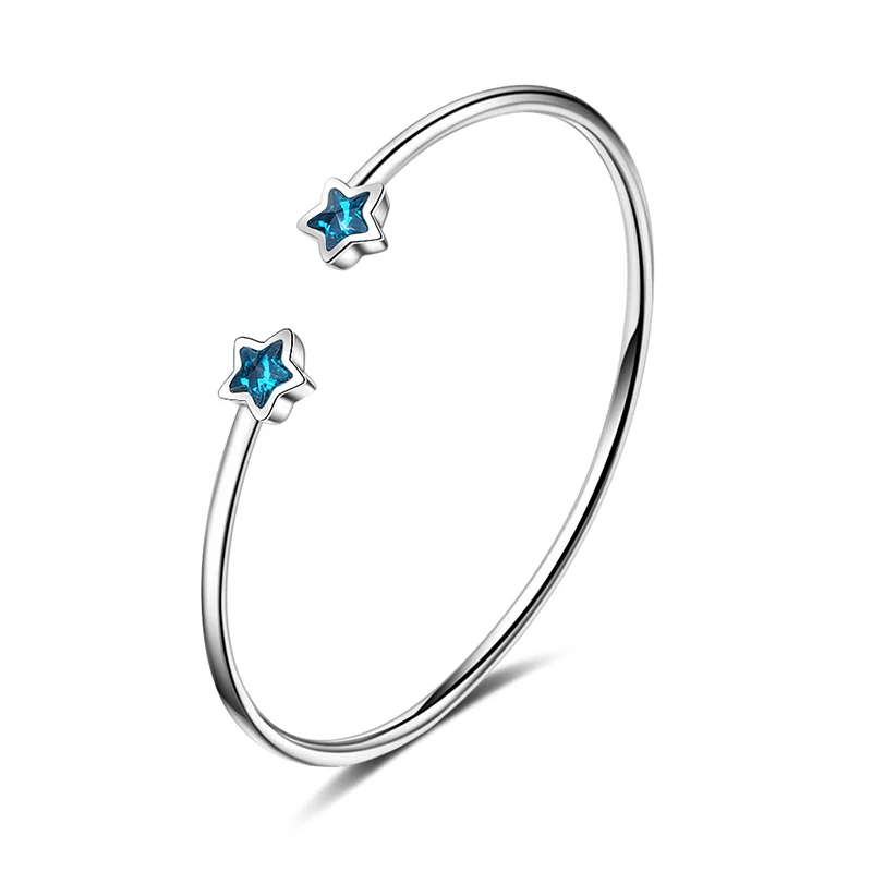 

XIYANIKE 925 Sterling Silver Jewelry Lovely Star Bracelets Bangles Hard Cubic Zirconia Stone Fashion Crystal For Women Lady Gift