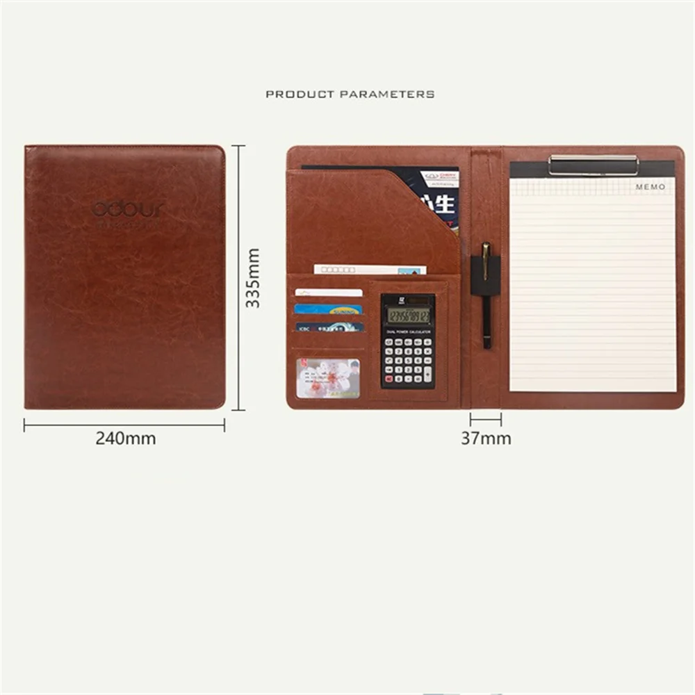 Новое высокое качество кожаный портфель A4 держатель для документов чехол сумка менеджера Бизнес Floder без калькулятор