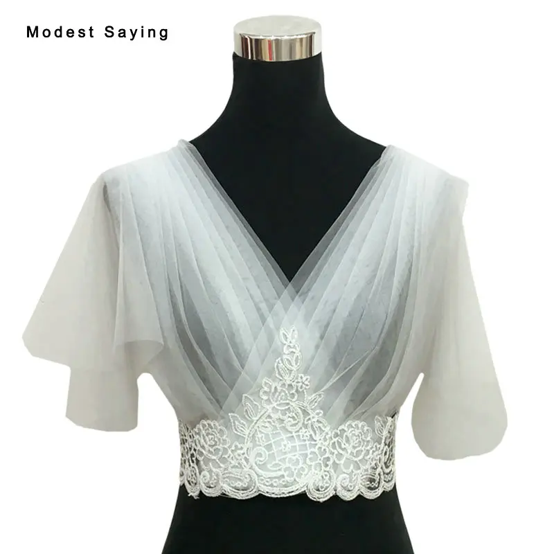 

Real Elegant V Neck Ivory Short Sleeve Lace Wedding Boleros 2017 Lace Up Back Bridal Capes Jackets Shawl Wedding Accessories B97