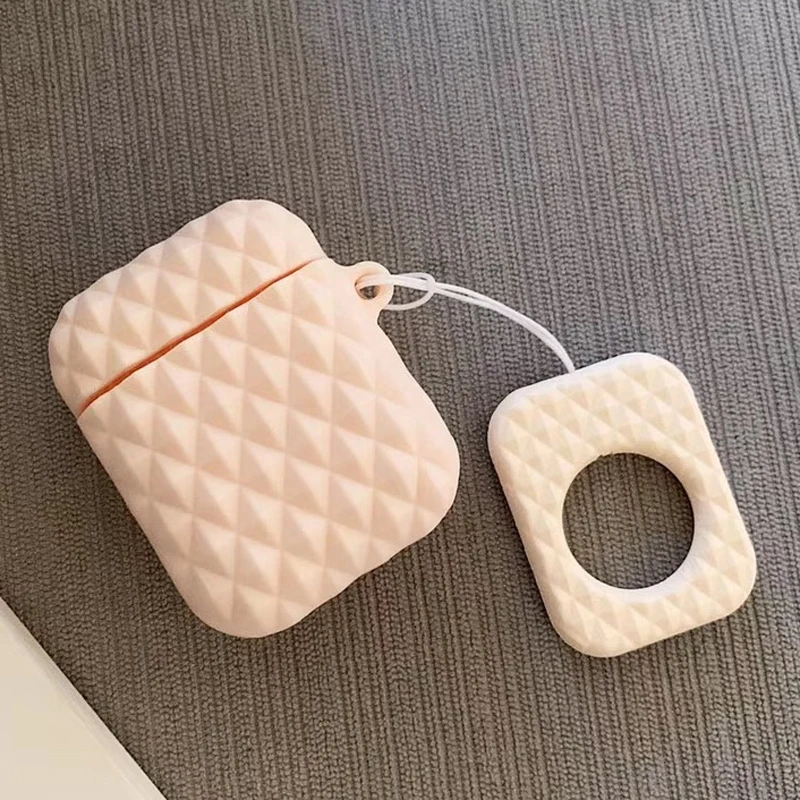 Чехол для наушников Apple Airpods, силиконовый чехол, сплошной цвет, Алмазная крышка для наушников Air Pods, зарядная коробка, защитный чехол - Цвет: Хаки
