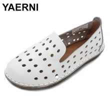 YAERNI/Женская обувь; обувь ручной работы из натуральной кожи на плоской подошве; женская обувь на плоской подошве без застежки; повседневная женская обувь