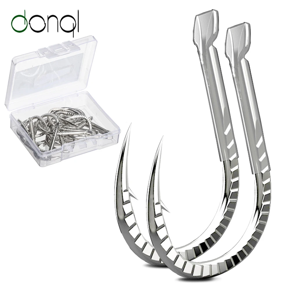

DONQL 20pcs/ Set Fishing Hooks Titanium Alloy Single Circle Barbed Fishhook 20-65LB Carp Fishing Hooks Sea Accessories
