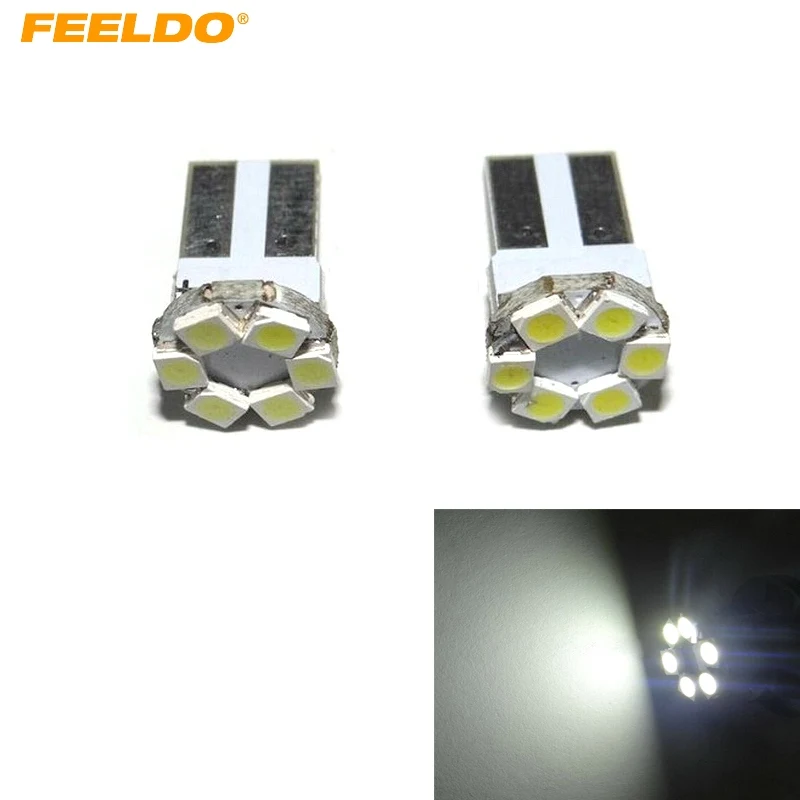 200 шт. мощность Авто T10 W5W 194 168 1206 6 SMD клиновидные светодиодные лампочки DC12V белый # FD