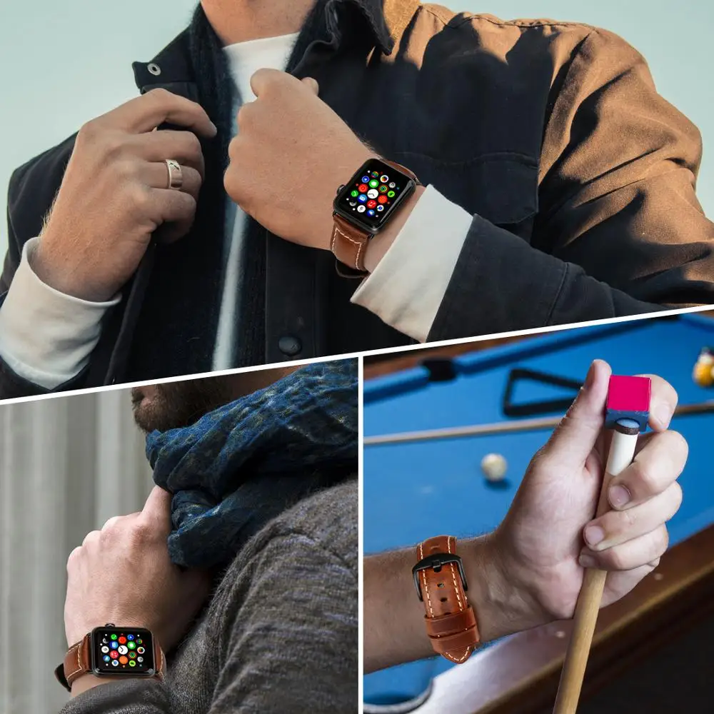 Ремешок из натуральной кожи для Apple Watch 38 мм 42 44 40 мм|iwatch bracelet|apple watch strapapple strap 38mm |