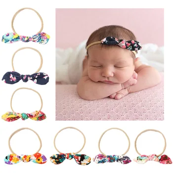 

Baby Print Bowknot Hair Ties Girls Hair Bows Scrunchies Elastic Hairband Woman Hair Accessories Rope Gum Rubber Band