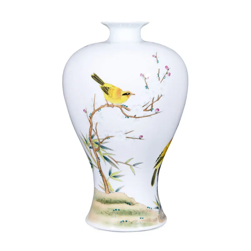 Jingdezhen Hand Painted Sculpture Yellow Bird Fine Porcelain