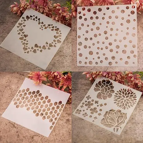 Best Price CoffeeDuster Spray Mold Painting Template Stencil Scrapbooking Album Cake Coffee DIY Art Decor 