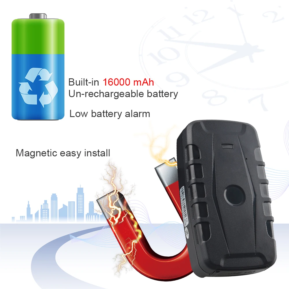 LKgps gps трекер с 16000 мАч nonrechargeable батарея 5 лет в аренду автомобиля LK330