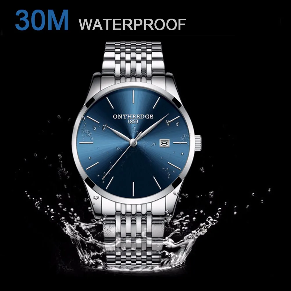 

Men Quartz Wrist Watch with Calendar Steel Strap Waterproof Bussiness Watches TT@88