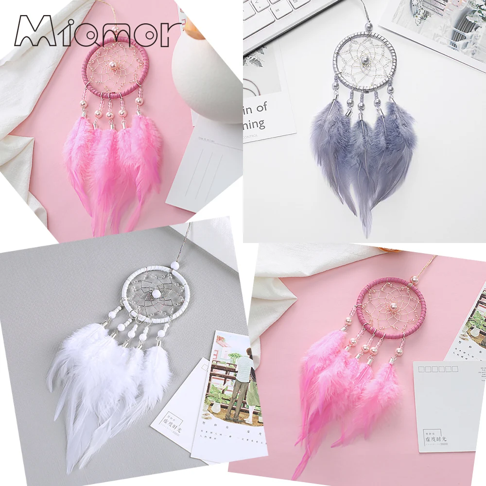 

MIAMOR Small Pink & White Dreamcatcher & Wind Chimes Car Pendant & Home Decor & Wall Hanging Dream Catcher Regalo Gift Amor00666