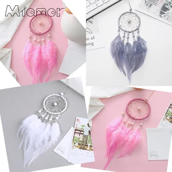 

MIAMOR Small Pink & White Dreamcatcher & Wind Chimes Car Pendant & Home Decor & Wall Hanging Dream Catcher Regalo Gift Amor00666