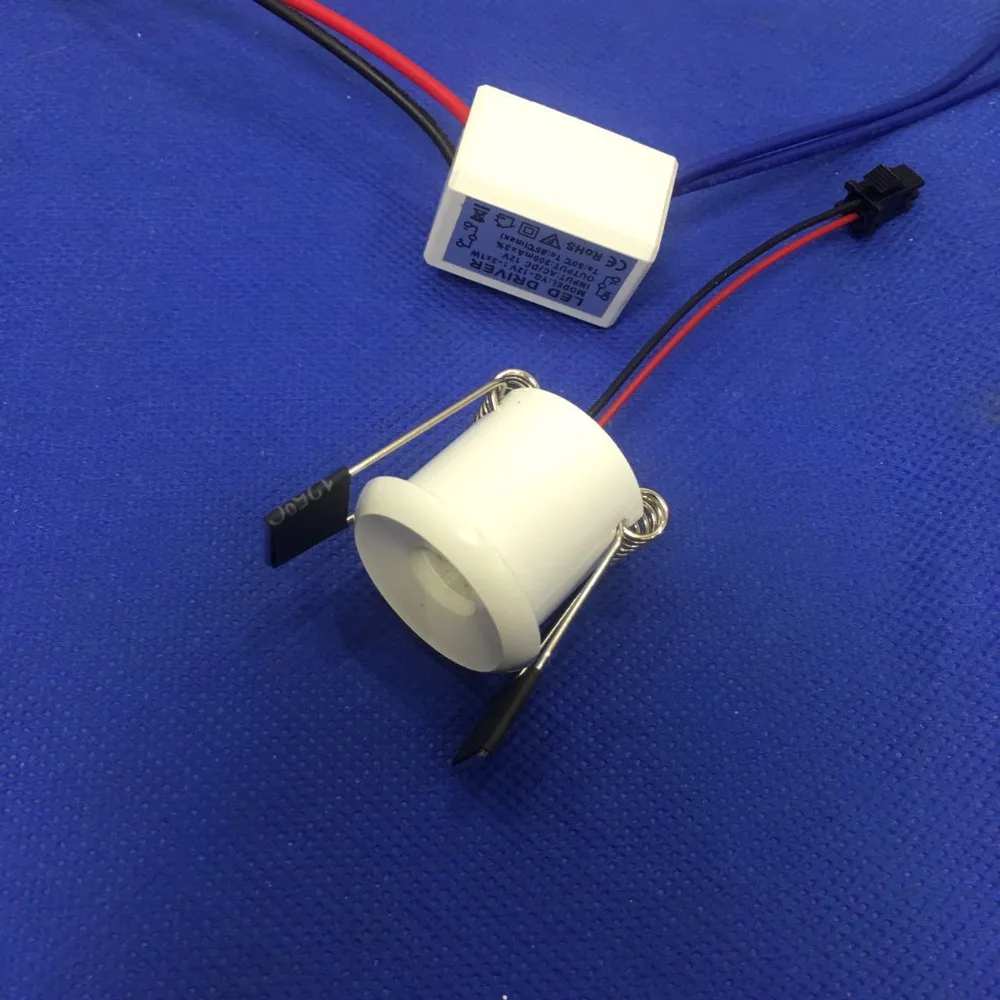 

20pcs/lot diameter 30mm cob Led Cabinet white mini Spot light 1W Include Led Driver AC85-265V Mini downlight