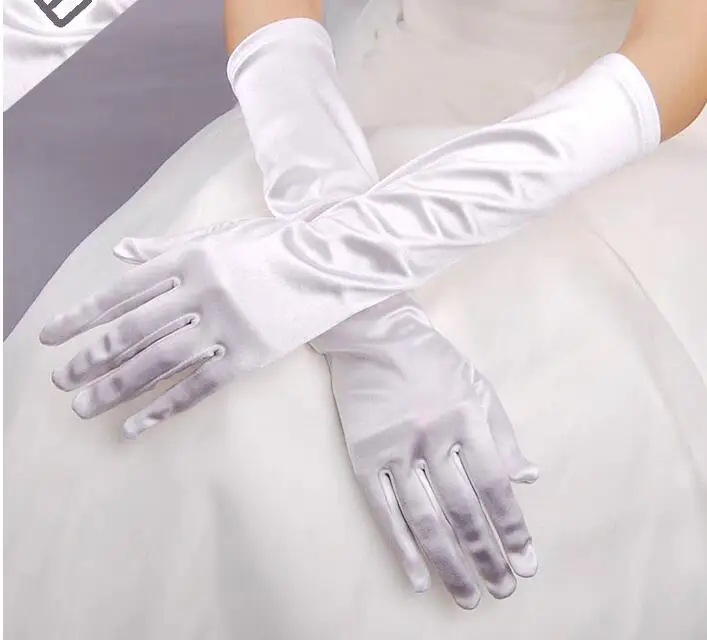 Женские однотонные длинные перчатки женские атласные сексуальные R2007|long gloves