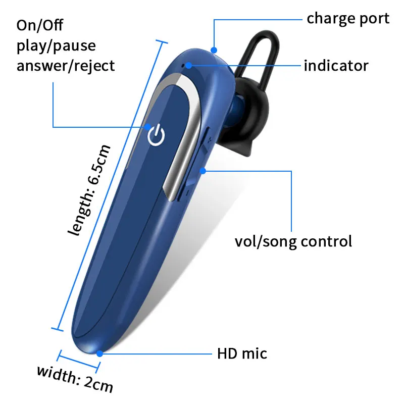 Bluetooth Headset For Redmi k20 pro mi 9 Samsung a50 Noise Cancelling Bluetooth 5 0 Earphone For iPhone X 7 8 Plus Headphones