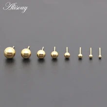 Alisouy 1 par brinco do parafuso prisioneiro simples bola brincos para mulheres festa jóias aço preto ouro colorido aço inoxidável orelha studs