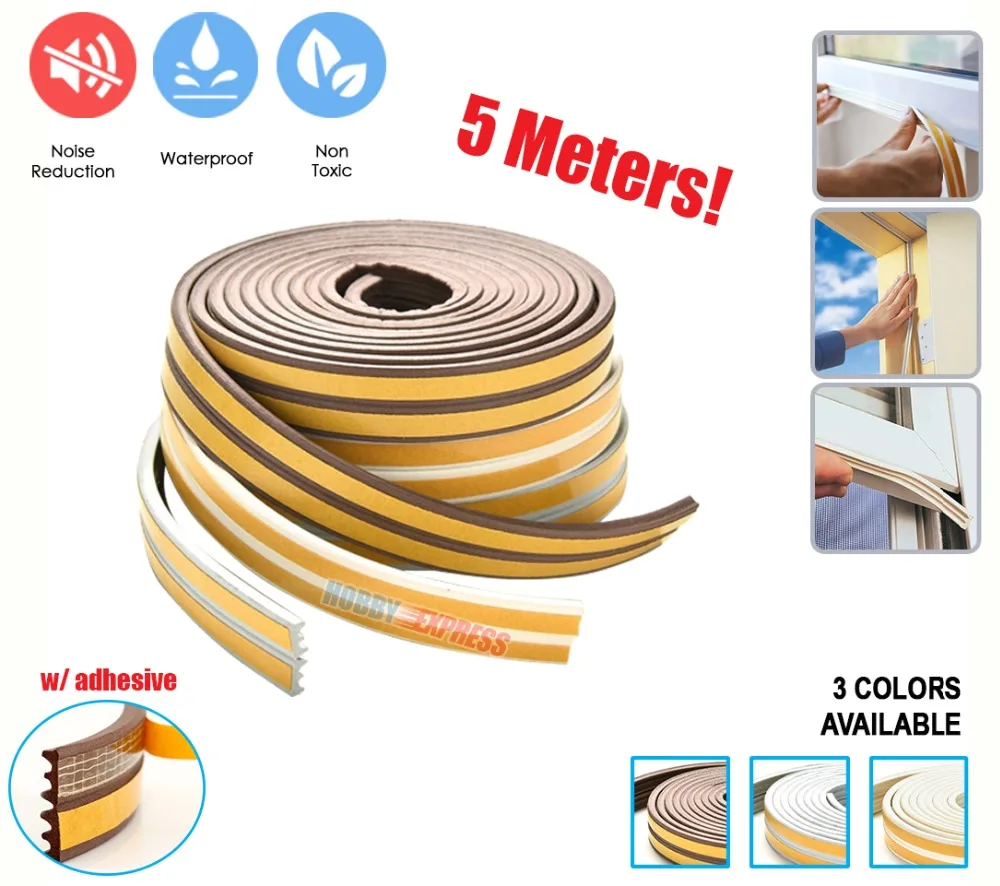 

Arrowzoom 5M Soundproof Door Window Insulation Draught Excluder Self-Adhesive Weather Foam Seal Strip