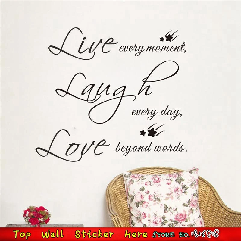 Live Laugh Love Wall Quotes Stickers Home Decoration House Decals For