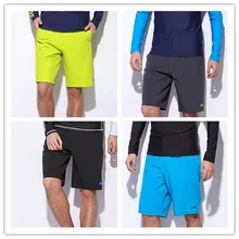 Мужские желтые Прямые пляжные брюки, мужские свободные быстросохнущие черные плавки, синие шорты для серфинга, купальные плавки