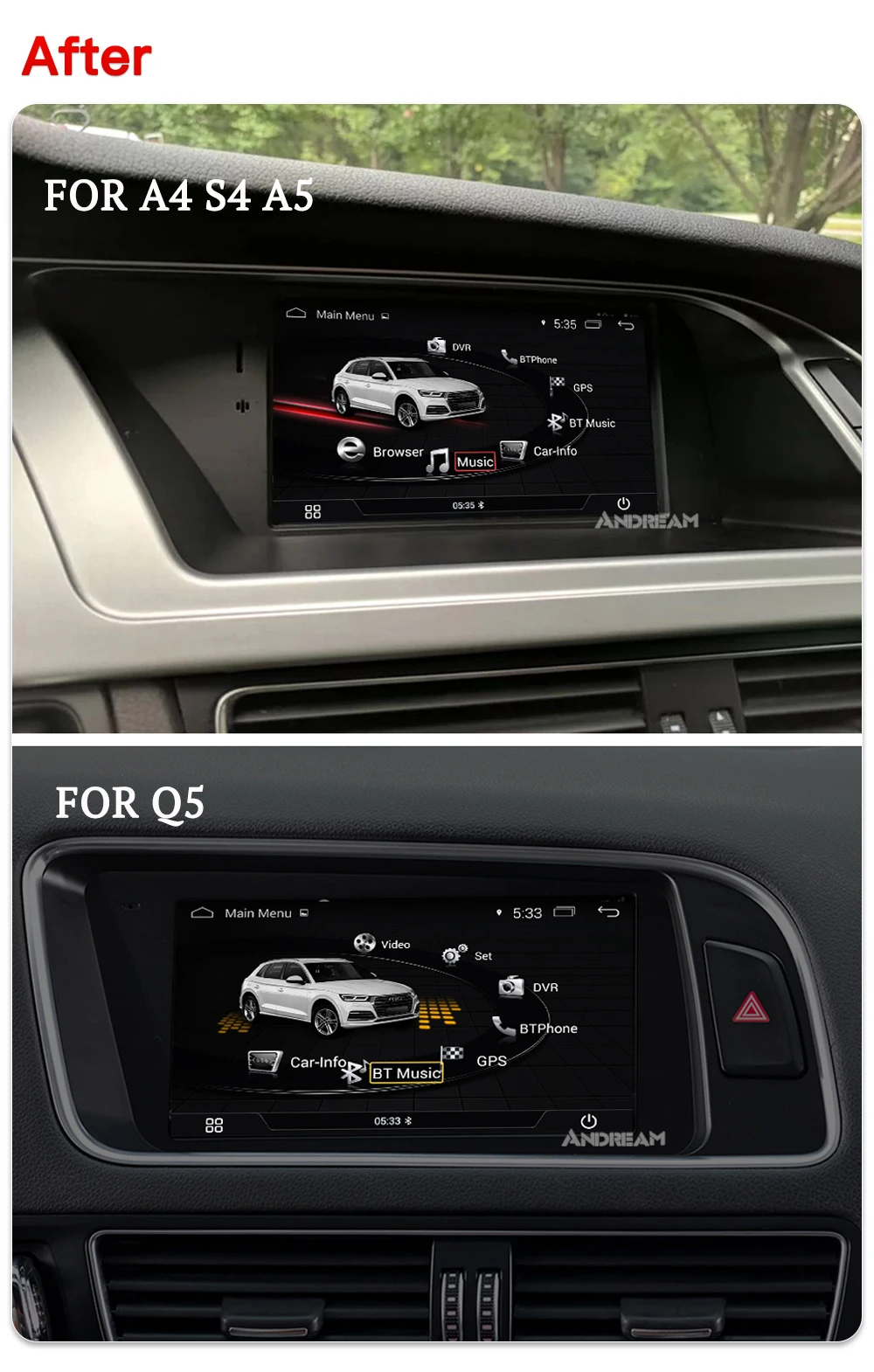 " Android автомобильный мультимедийный плеер для AUDI A4(2008- B8) Q5(2010-) Bluetooth gps навигация Wifi Германия EW980A1