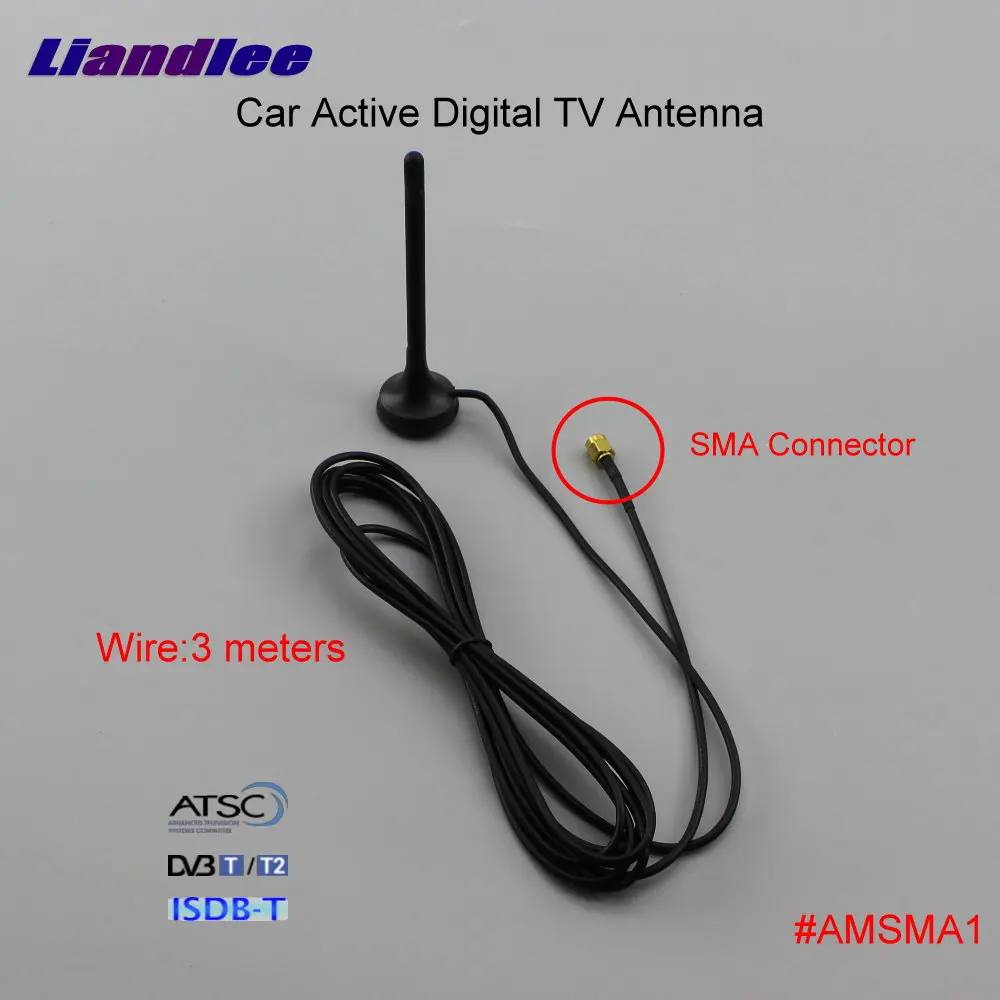 

Car Digital TV Antenna Amplifier DVB-T ISDB-T ATSC Automobile Active Aerial SMA Connector Male Plug Booster ANT #AMSMA1