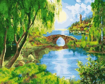 

Unframe diy picture oil painting by numbers paint by number for home decor canvas painting 5065cm the bridge of spring