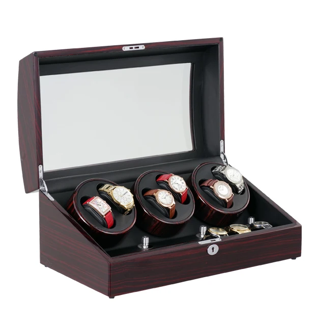 

New Version 6+7 Watches Automatic Watch Winder Box Reel Winder MABUCHI Motor With 5 Modes Control Wooden Bobbin Winder Box