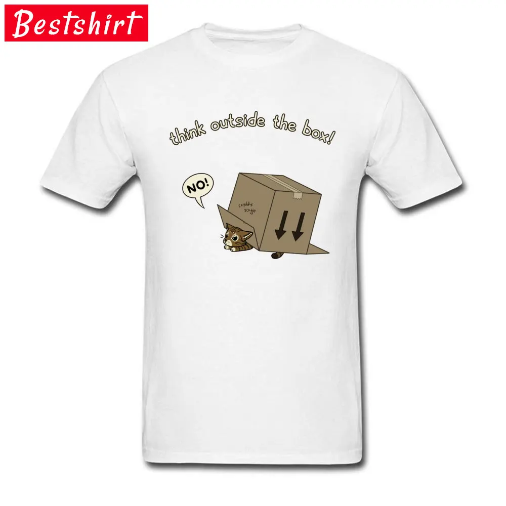 Man Tshirts Think Outside the Box (1) Crazy Tops Shirts Pure Cotton Round Neck Short Sleeve Fashionable T-shirts Mother Day Think Outside the Box (1) white