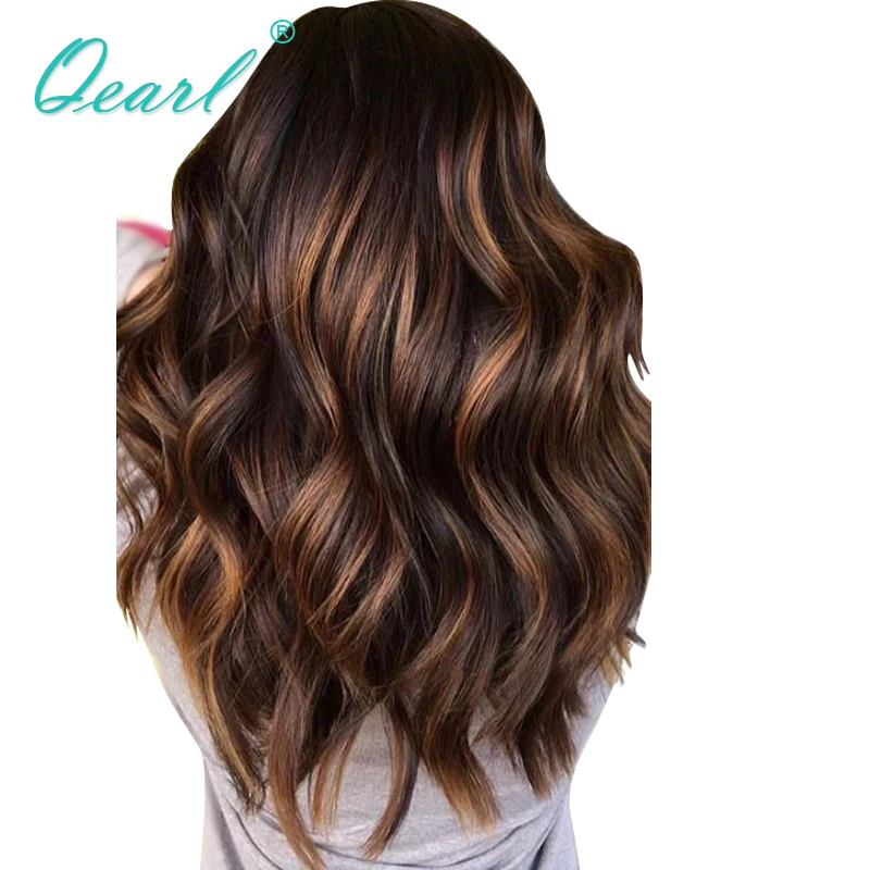 Lace Front Human Hair Wig 13x6 Ombre Highlights Color Pre Plucked